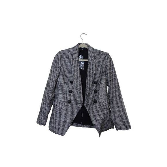 Express Textured Metallic Double Breasted Blazer - Picture 2 of 8